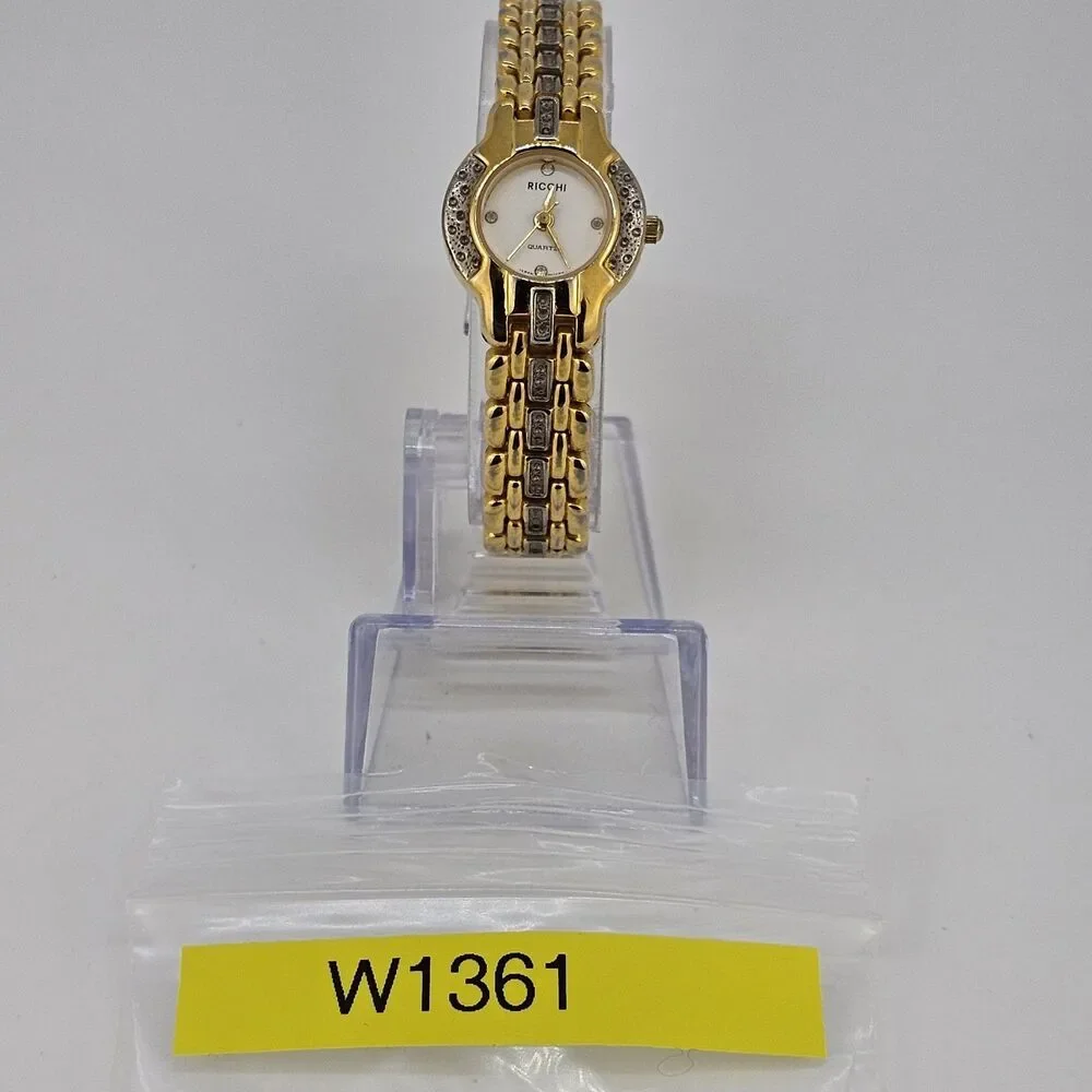 22MM Women's Watch White Dial Two Tone Bracelet‎ Band 6.5